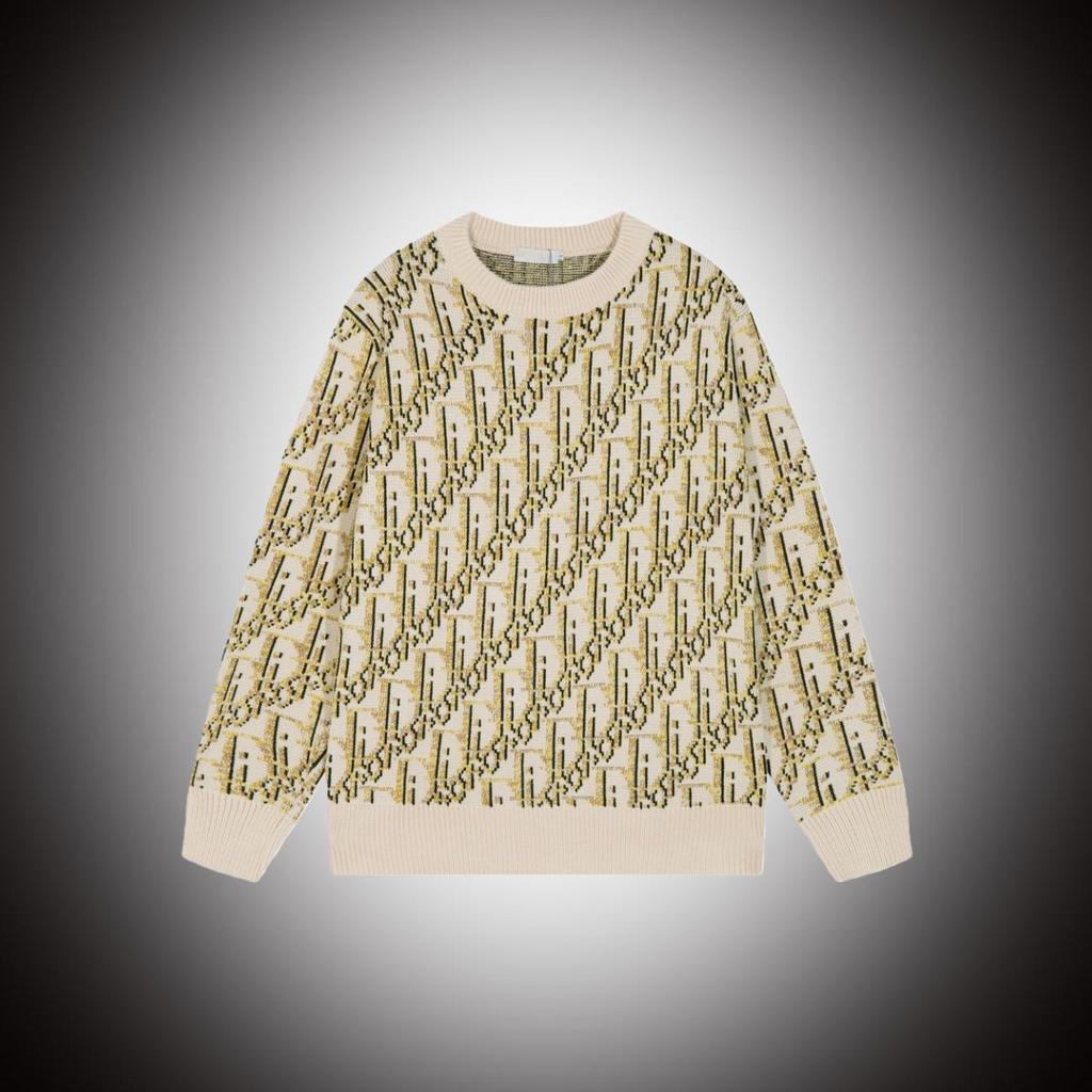 D Brand Unisex Jacquard Wollstrickpullover - Rundhalsausschnitt, Lockerer Schnitt für Herbst/Winter