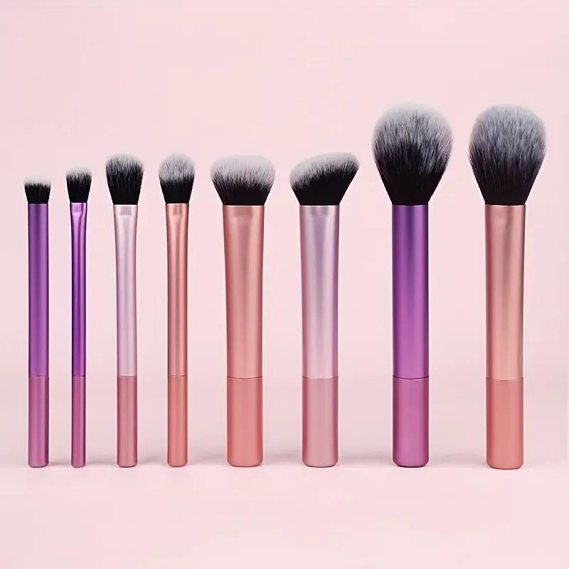 8ks sada štětců na make-up s měkkými syntetickými vlasy, štětce na make-up, podklad, tvářenka, oční stíny, kosmetické nástroje na líčení