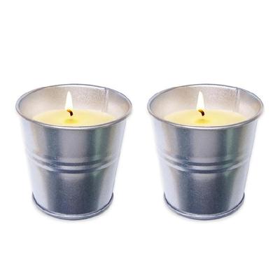 2pcs Hausware Outdoor Candle Citronellas Candle Portable Wax Bucket Candle
