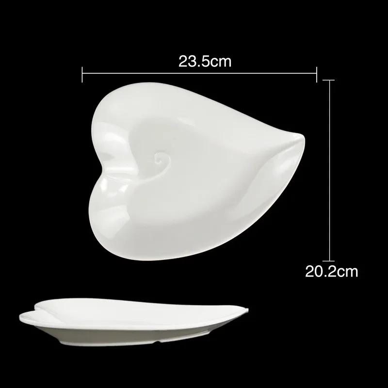 Pure White Plastic Irregular Plate Dish Commerce Serving Tray BBQ Picnic Plates Dessert Snacks Fruit Dishes Kitchen Tableware