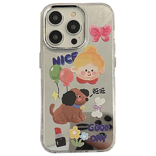 

Милый кролик, мультяшный медведь, забавная буква, макияж, зеркальное покрытие, противоударный чехол для телефона Iphone 14 11 12 13 Pro Max, мягкая задняя крышка For iPhone 13