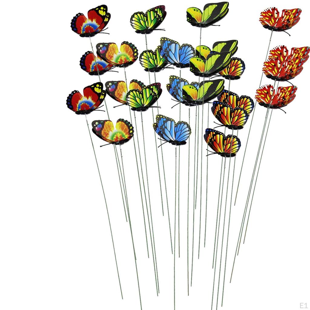 24 szt. Motylkowe Ozdoby Ogrodowe Ozdoby Trawnikowe Bukiet Doniczka Realistyczna Scenka na Ganku Podwórko Park