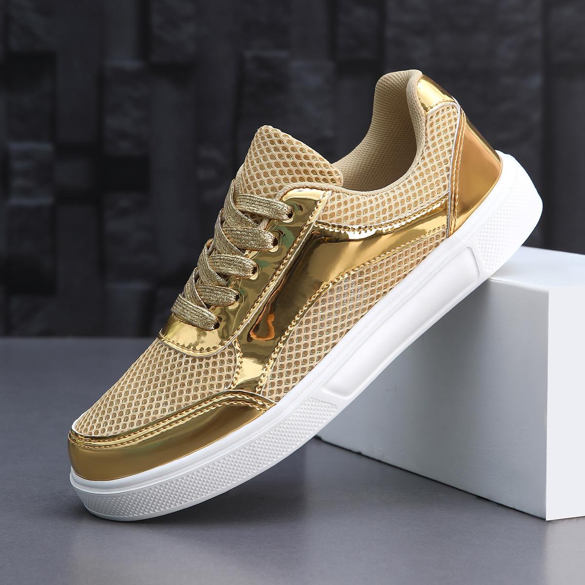 

Premium board shoes, light and casual flat bottom, new non-slip and deodorant. 44 золотий
