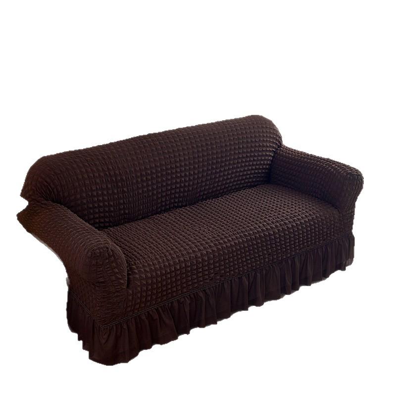Universal Elastic Sofa Cover: Solid Color, Cross-Border Gauze Skirt, All-Season, Thickened Protection