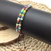 Adjustable Natural Stone Partition Beads Woven Bracelet - Fashionable Women's Bracelet Made of Woven Rope