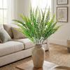6PCS 7 Branches Simulated Green Plant Plastic Fake Flower Plant Faux Ferns  Porch Entrance