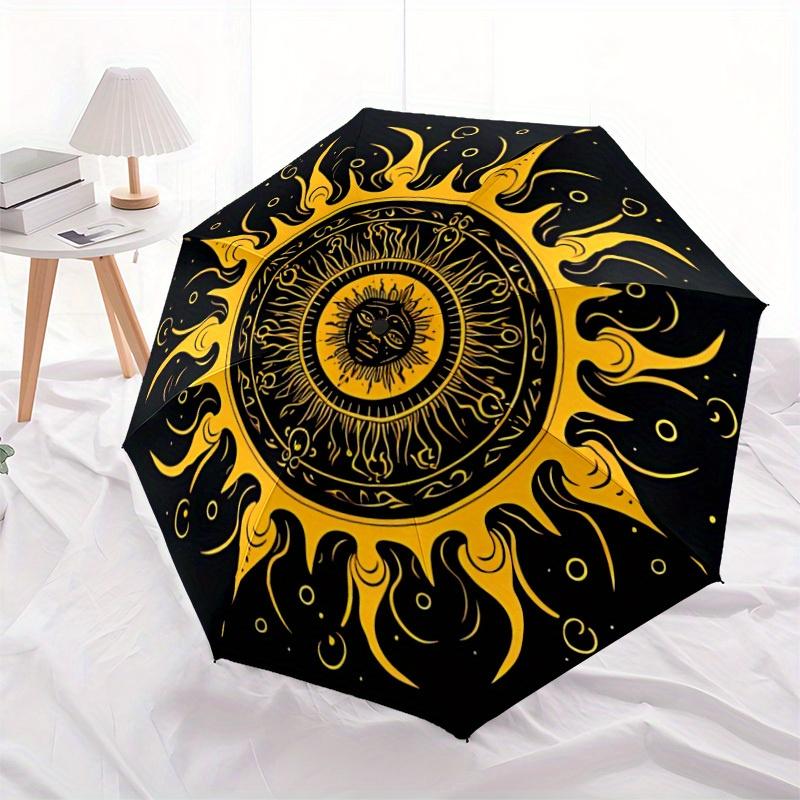 1pc Sun Mandala Automatic Umbrella - 8-Rib Foldable Design, Outdoor Adventures, and Family Celebrations Yy250829077