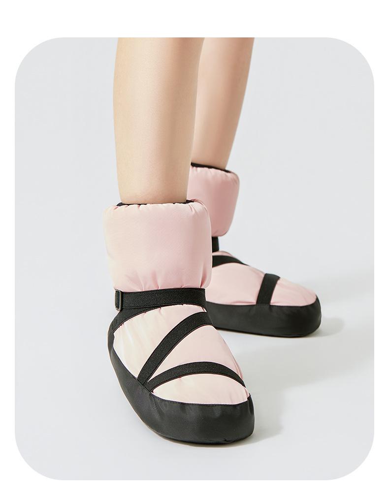 Cozy Velvet-Lined Strappy Ballet Practice Shoes