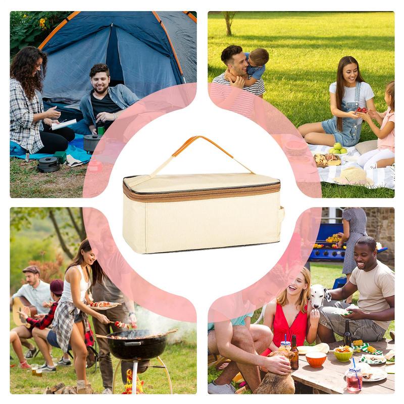 Camping Travel Cookware Organizer Bag Camping Cookware Storage Containers High Capacity Kitchenware Utensil Container For Hiking