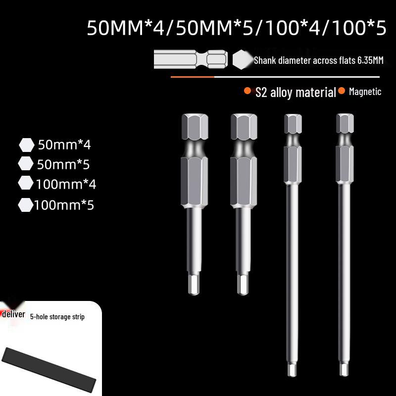 Hexagonal High Hardness S2 Bit Set for Pneumatic & Electric Screwdrivers