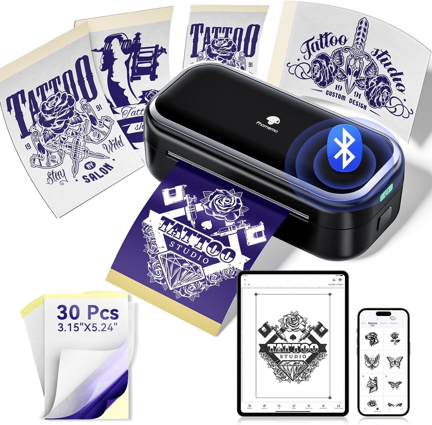 Phomemo TP31 Mini tetovējumu trafaretu printeris