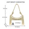 Milisente Women's Party Bag, Wedding Shoulder Bag, Tote Bag, Evening Bag with Diamonds, Short Shoulder Strap, Crossbody Bag with Chain (Gold)