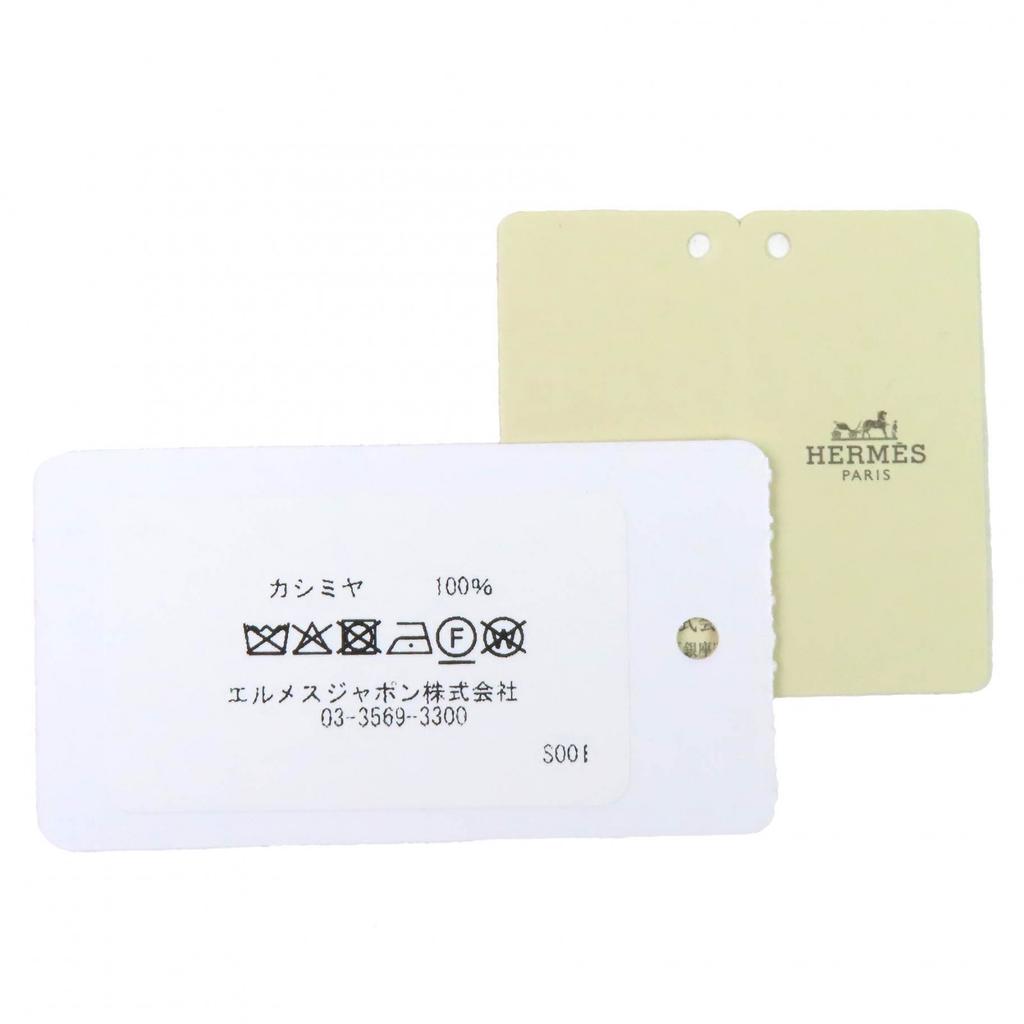 Pristine HERMES Scarf Bande de Repo Two-tone fringe long dress gray cashmere Used