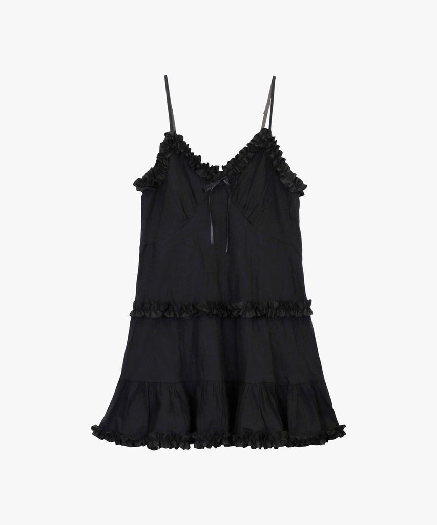 PINK PINEAPPLE Fairy Frill Slip Dress_Black