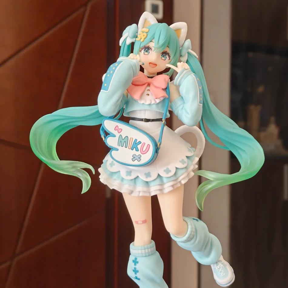 Hatsune Miku Modell Anime Mädchen Figuren Mode Schick Stehende Haltung Figuren Auto Dekoration Puppe Kinderspielzeug Geburtstagsgeschenk