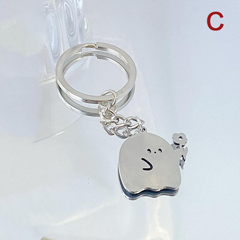 Stickman Comparing Heart With Middle Finger Keychain Zinc Alloy Key Ring Student Bag Car Pendant Gift For Family Friends