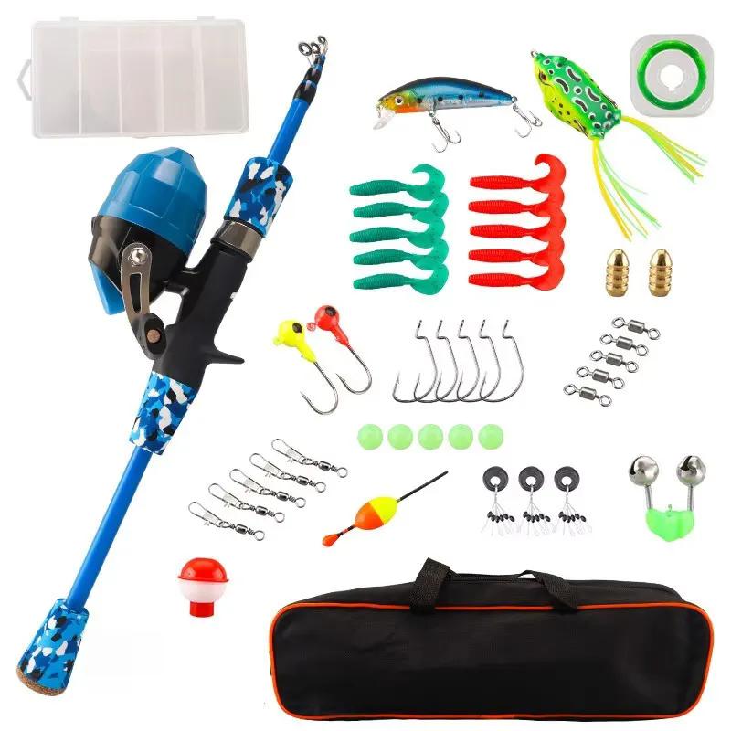 KEKAXI New Children s Mini Lure Rod Set: Lightweight and Portable Colorful and Fun Perfect Beginner Fishing Kit 1.2M