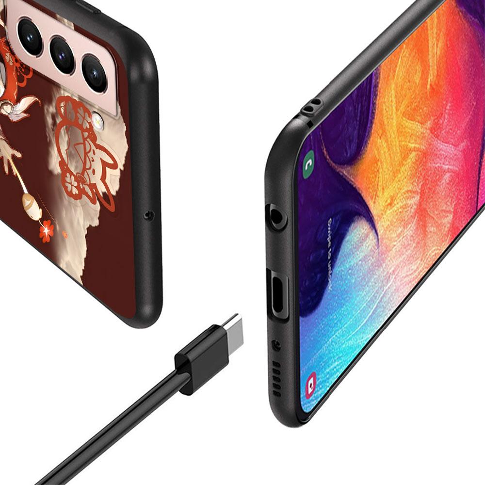Klee Genshin Impact Case for Samsung Galaxy S23 S10e S10 S21 FE S22 S9 S24 Ultra S20 Plus Soft Black TPU Phone Cover Bumper