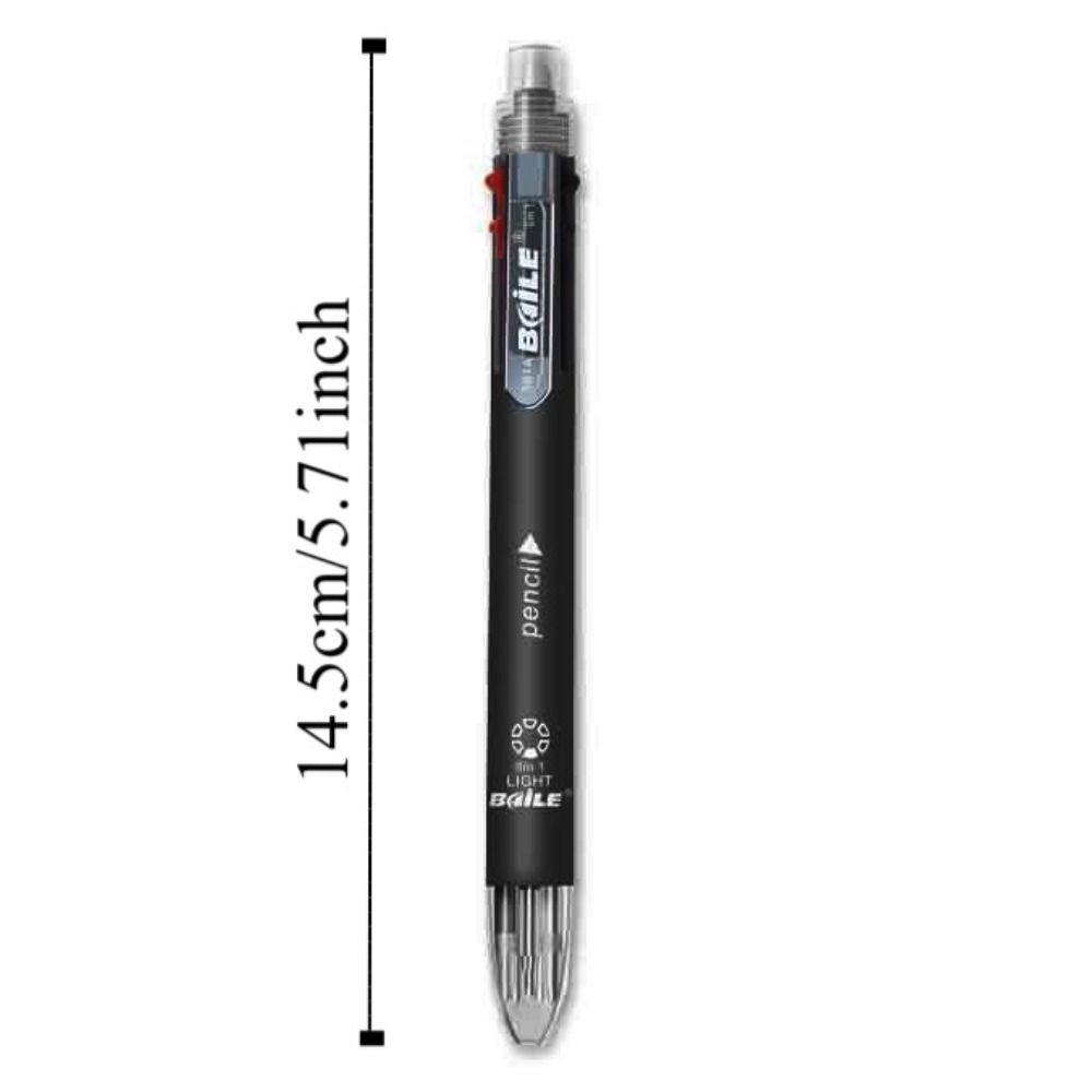 3pcs with Mechanical Pencil Multicolor Retractable Pen Clip-on Press Roller Ball Pen Writing