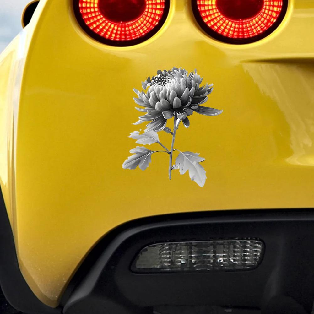 QT2454#15cm Like A Chrysanthemum That Has Lost Its Color Car Sticker, Suitable for Laptop, Car, Truck, Van, SUV, Motorcycle, Bumper, Window