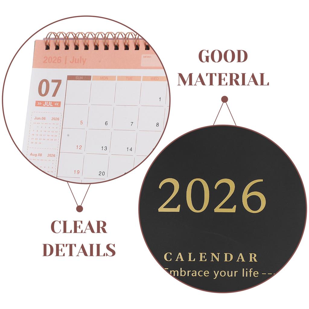 Minimalist Small Desk Calendar 2026 Compact Foldable Flip Stand Desktop Planner Monthly Schedule Calendar Yearly Planner