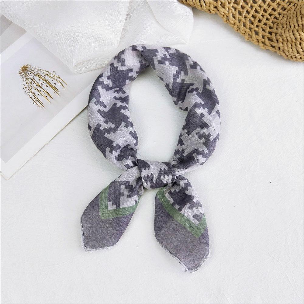 

Маленький квадратный шарф из хлопка и льна, шелковый шарф, женский, весна и осень, новый стиль, художественный и универсальный, модный, темпераментный шарф-повязка на голову 58*58cm