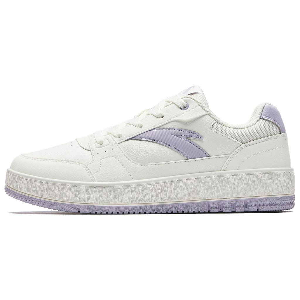 Anta Year 2 Simple Versatile Classic Comfortable Durable Lightweight Low-Top Skate Shoes Women sneaker White Purple 922548068-4