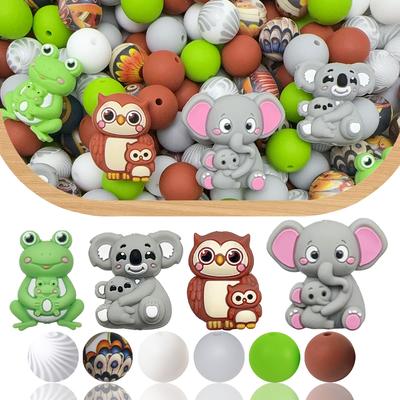 25/44/54PCS Parent-child Animal Silicone Bead Set, Perfect for DIY Handmade Crafts Such As Keychains, Necklaces, Bracelets, Etc