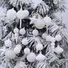 24Pcs Colorful Flocking Christmas Ball Shatterproof Decorative Pentagram Christmas Ball Reusable Christmas Spheres Pendant
