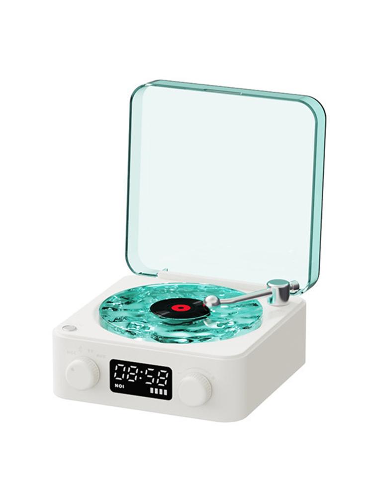 The Waves Vinyl Player Bluetooth Speaker White Noise Retro Turntable Speaker Sleep Aid Vitrola Shaped Speaker with RGB Light