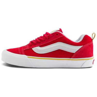Knu Skool Pantofi de Skateboard Rezistenți la Abraziune Joși Unisex Adidași Roșu Alb VN000CS0JV6