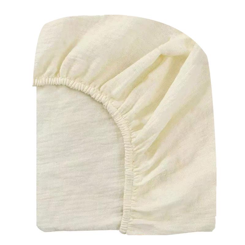 Baby Pure Cotton Double Layer Gauze Crinkle Fitted Sheet Bed Cover