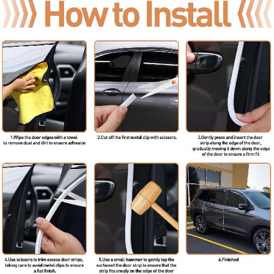 Car Door Edge Guards, 16.4Ft(5M) Car Door Protector Edge Guards Rubber Seal, Doors Edge Trim U Shape Edge Guards For Cars Trucks Suvs (Black)