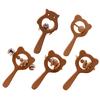 Bear Hand Teether Bell Baby Teething Grip Shape Beads Rattle Toy