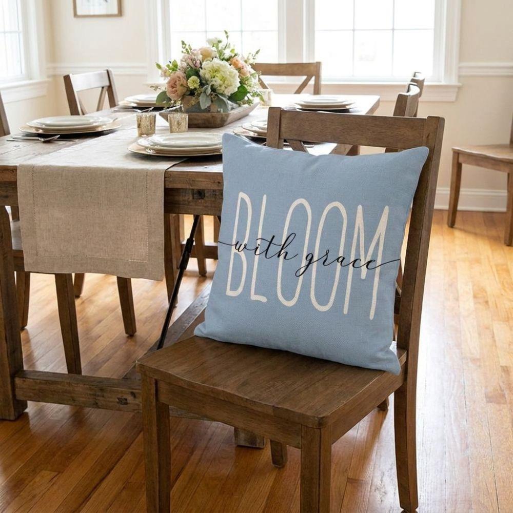 Linen Hydrangea Cushion Cover Flower Printed Cushion Case Pillowslip Throw Pillow Cover Bedroom