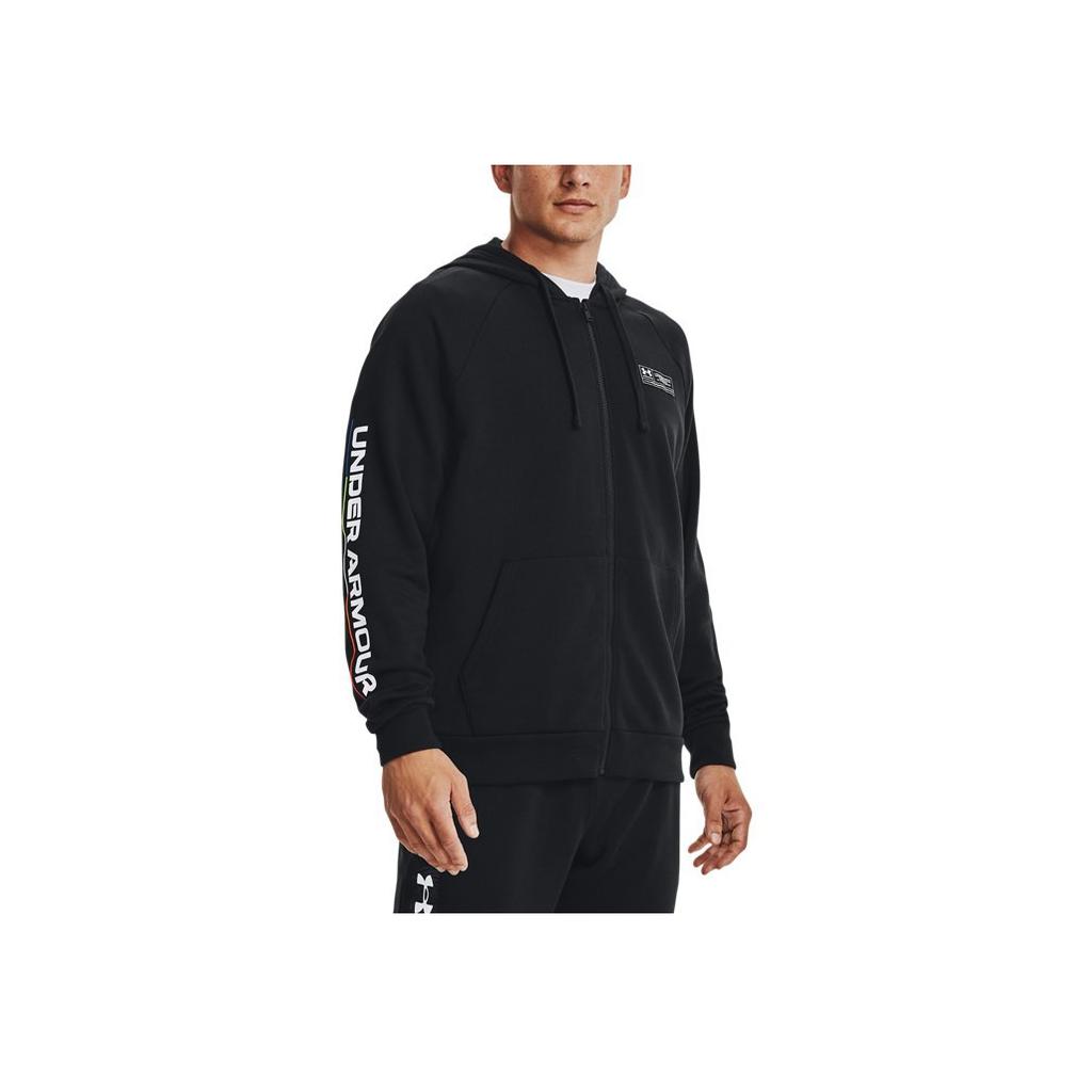 Under Armour Rival Printed Zip-Up Hoodie Men Hoodies Black 1370344-001