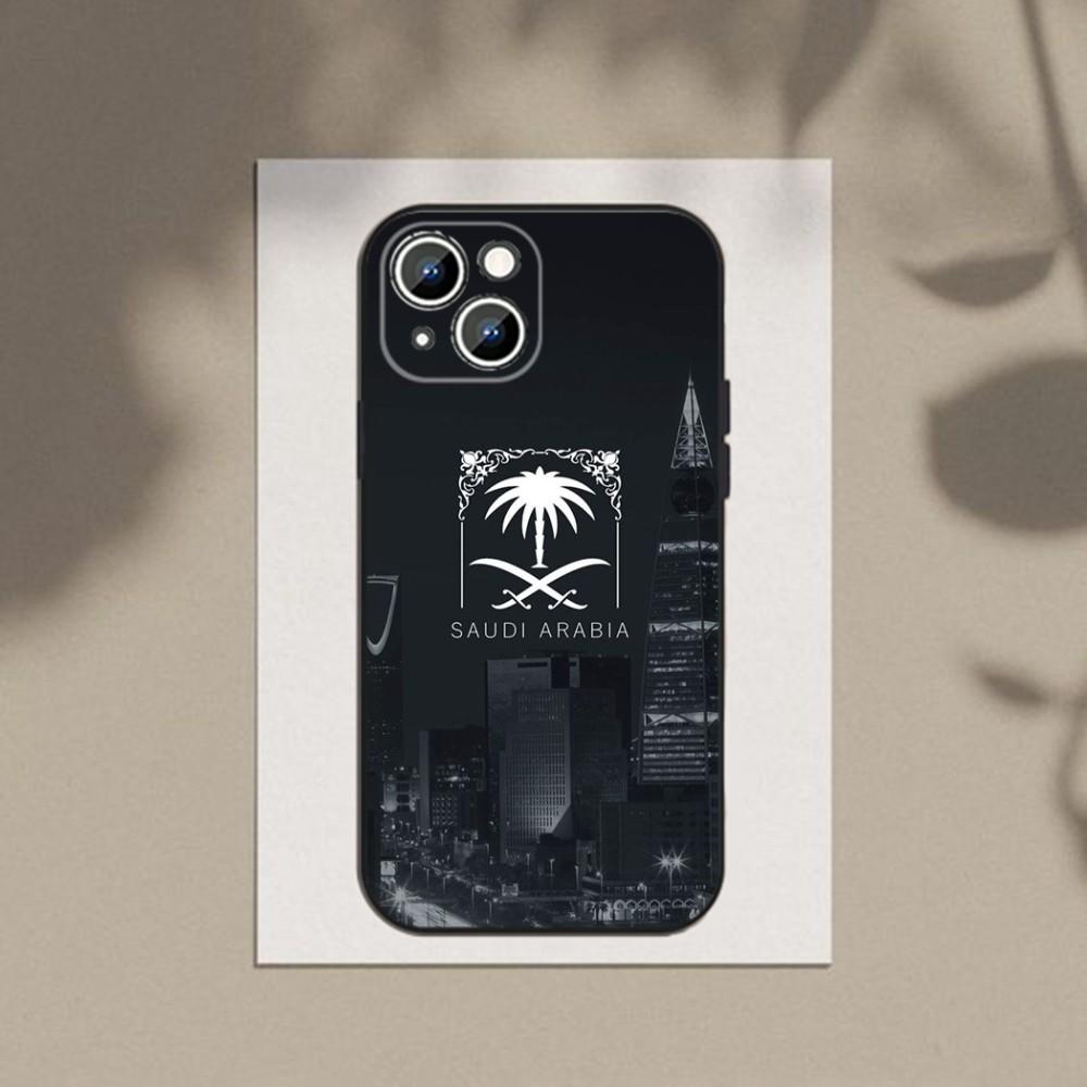 Königreich Saudi-Arabien Flagge Handyhülle für Apple iPhone 15,14,13,12,11,XS,XR,X,8,7,Pro,Max,Plus,mini Silikon Schwarz Hülle