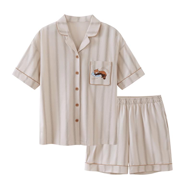 Jingyun Modal Cool-Touch Couple s Summer Short Sleeve Pajama Set M женский