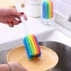 5pcs Rainbow Sponge Brush Set with Handle-Colorful Cleaning Scrubber for Water Bottles,Mugs, and Glass,Sponge For Washing Dishes
