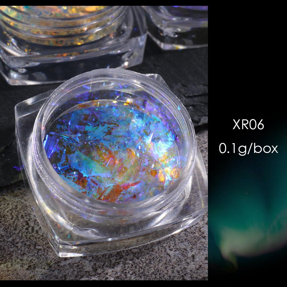 1 Box Aurora Opal Flakes Glittter Nail Sequins Sparkly Paillettes Nail Art Decoraiton