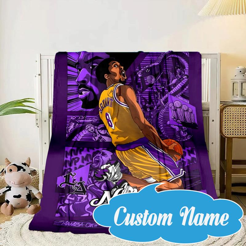 Custom Name Kobe's Legacy Art Blanket bed sofa Blanket Flannel Blanket for Camping, Hiking, Picnic Essentials,gift for Fan family