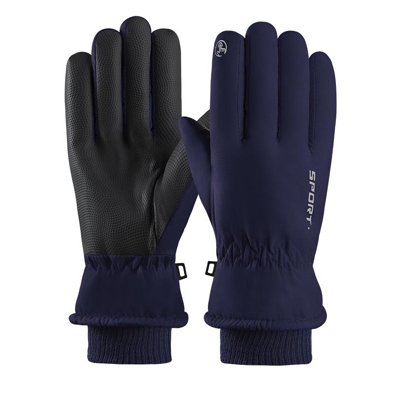 Men s Waterproof Winter Motorcycle Gloves: Thick, Warm, Velvet-Lined for Outdoor Skiing One Size