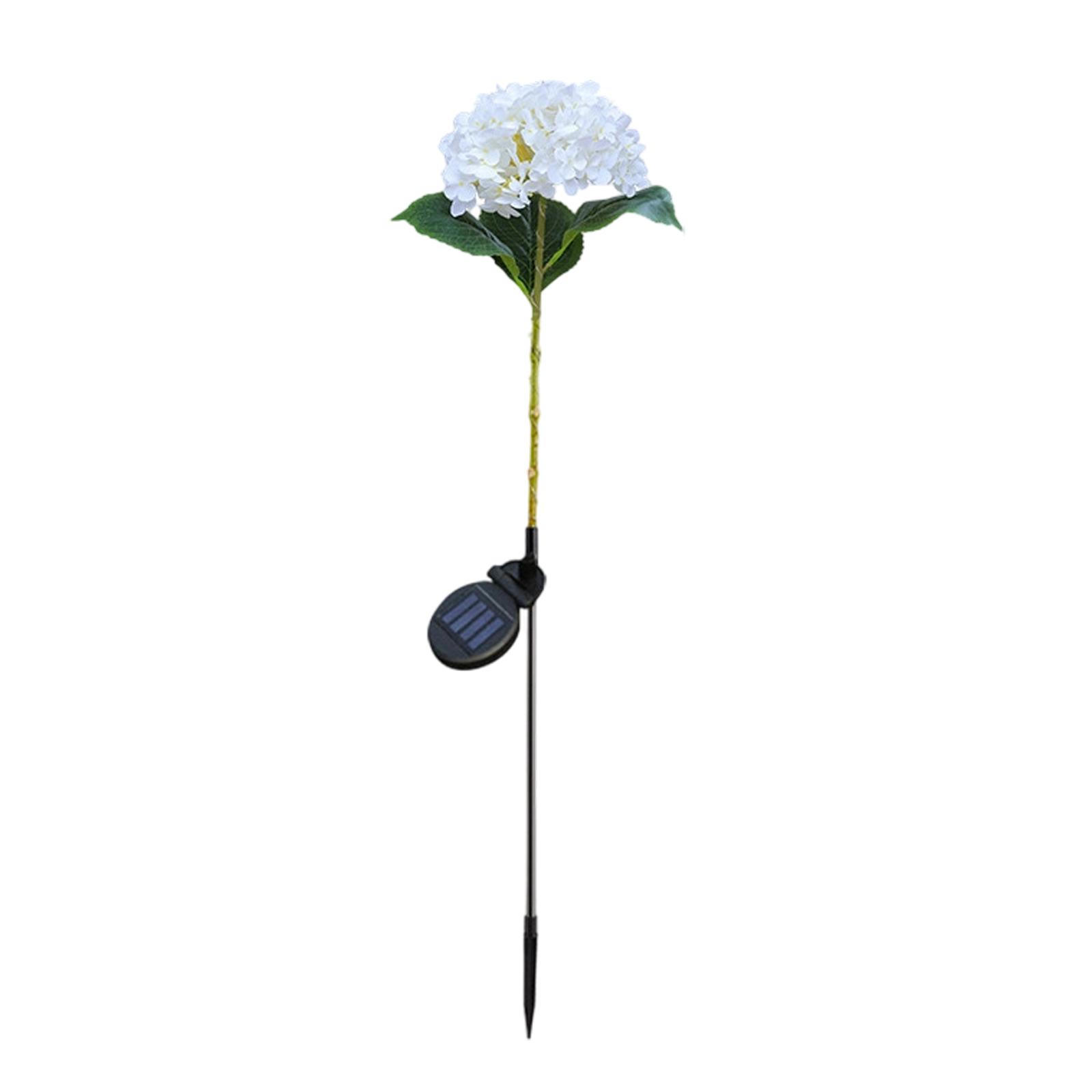 LED Single Stem Hydrangea Flower Light for Outdoor Garden Decoration One Size белый