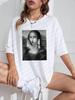 Mona Lisa Drinking Beverages Womens Tshirt Summer Breathable Casual T Shirt Loose Soft Tops Hip Hop Oversize Fashion Clothes