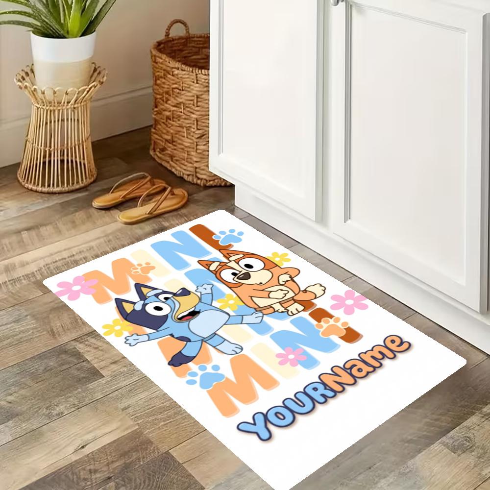 Bluey Customize Your Name Kitchen Rug Runner Rug Laundry Mat Hallway Entryway The Best Gift Choice