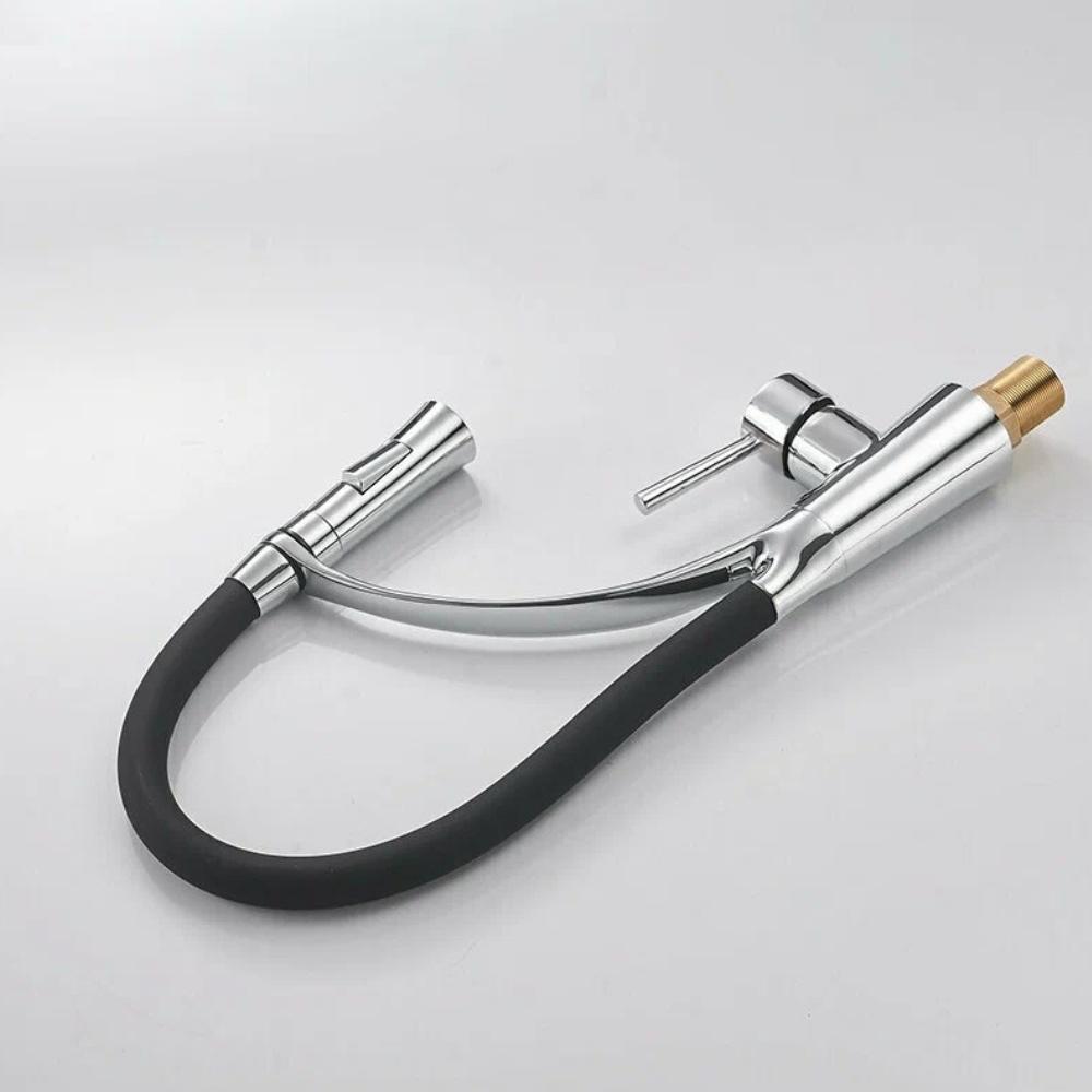 Kitchen faucet set with flexible spout for sink and movable aerator