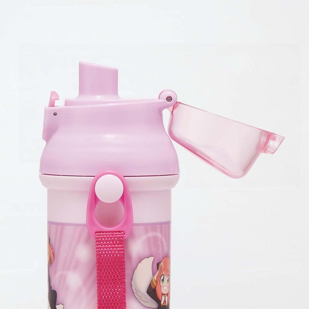 Skater Water Bottle, 480ml, for Kids, Made of Child-Friendly Plastic, Lightweight, Spy Family Anya & Bond Design, Made In Japan, PSB5SANAG-A