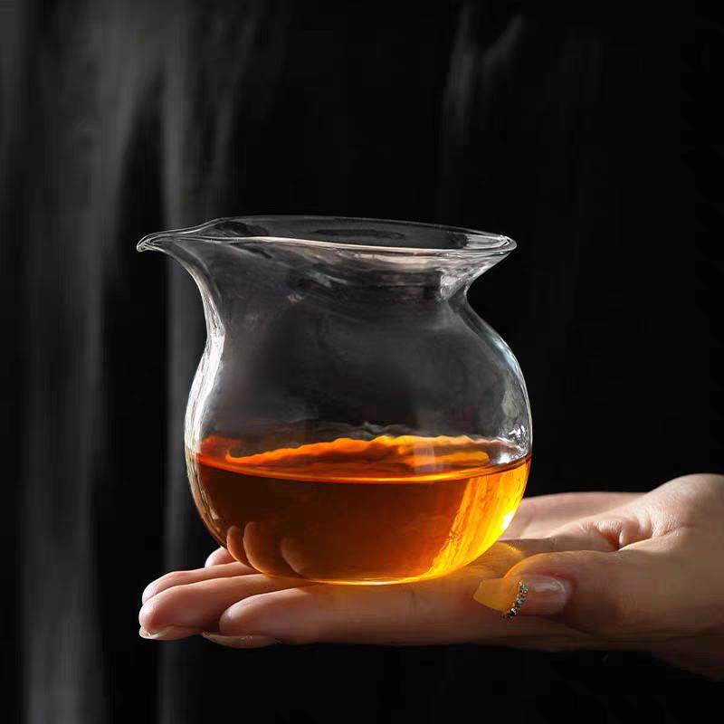 Japanese Hammer Pattern Fukubukuro Glass Tea Pitcher Fair Cup Chahai Kungfu Tea Set Accessories Home Pourer Glass Creamer Pot