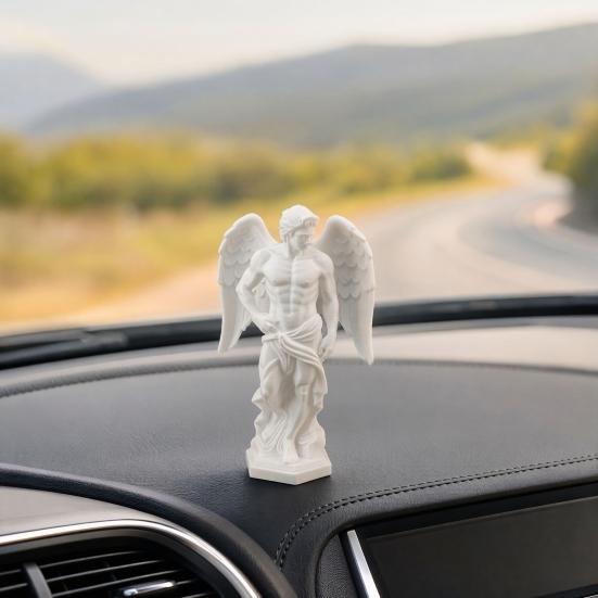 3D Printed Muscle Angel Sculpture, Classical Greek Bust Art Decor, Matte White Desk Ornament, Romantic Gift for Couples