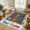 Dog Theme Crystal Velvet Rug Personalized Custom Name Text Soft Floor Mat Home Decor